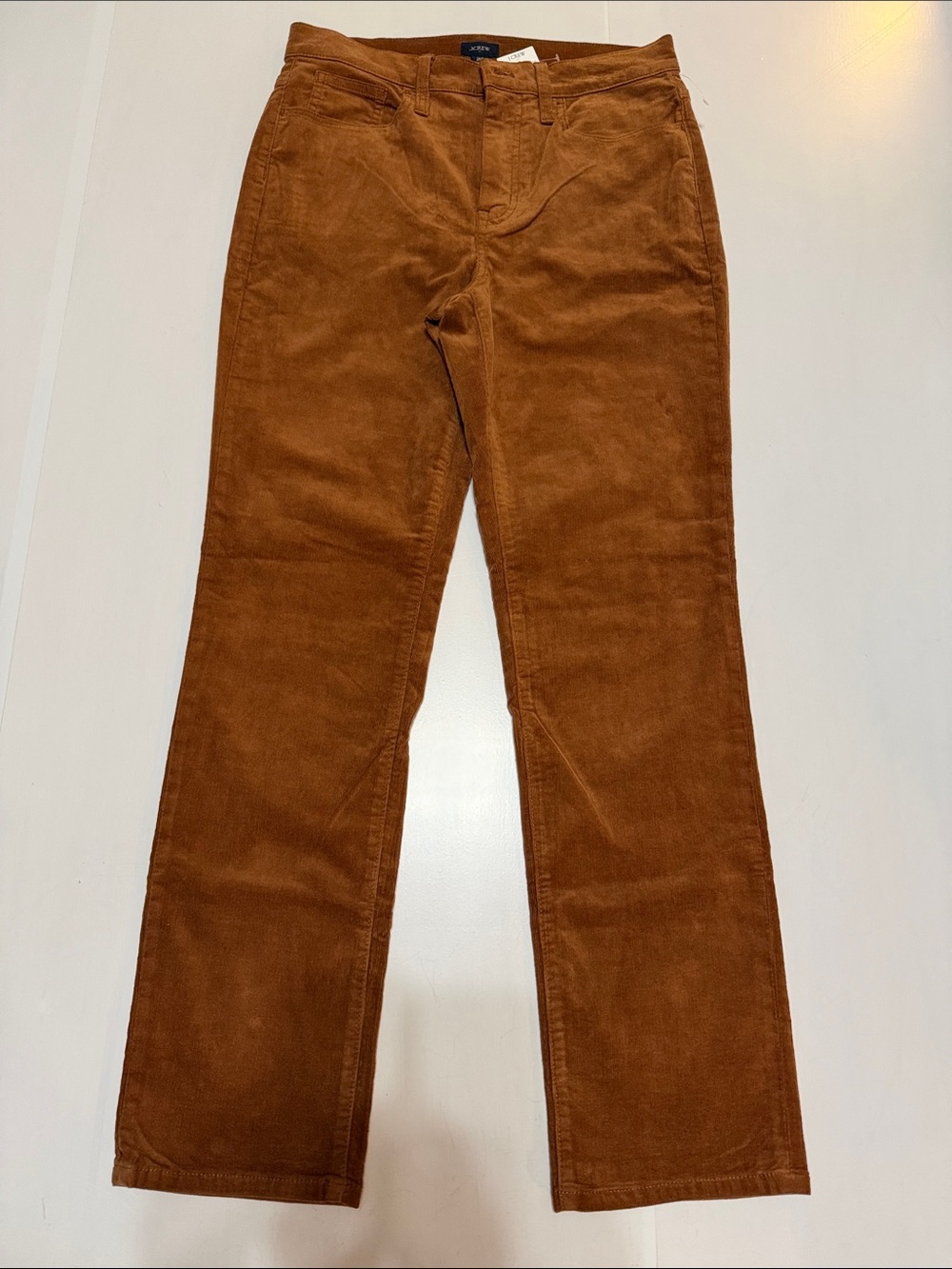 J.Ccrew Corduroy Straight-Leg Pants in Brown 28 NWT